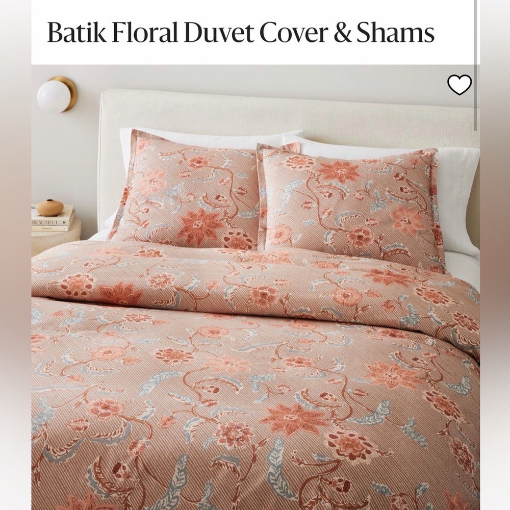 7 PIECE WEST ELM BUNDLE West Elm Batik Floral Duvet Cover